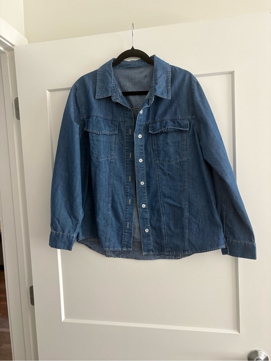 Tops - Classic Light Blue Denim Button-Up Shirt